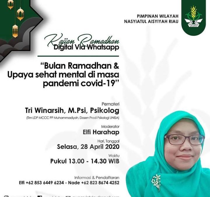 Bulan Ramadhan dan Upaya sehat mental di masa pendemi covid-19