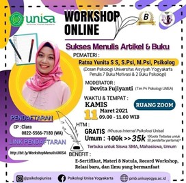 ✏️ Workshop Online – Sukses Menulis Artikel dan Buku 📖